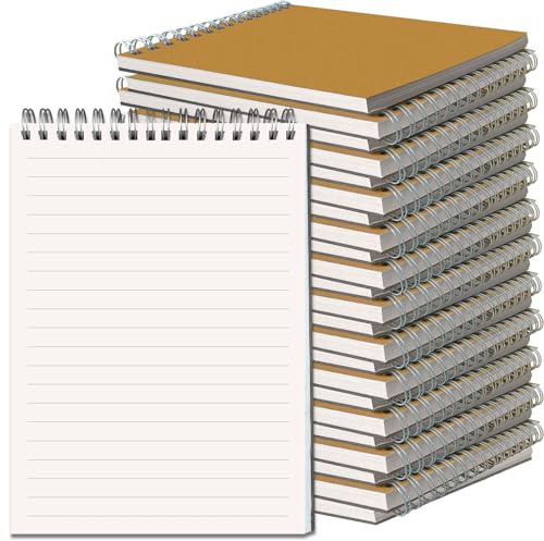OSIMIG 24 Stück Notizbuch A5 Liniert, Spirale Notizblock A5, 80 Blatt/160 Seiten, Hardcover Notizheft Heft für Büro und Schule
