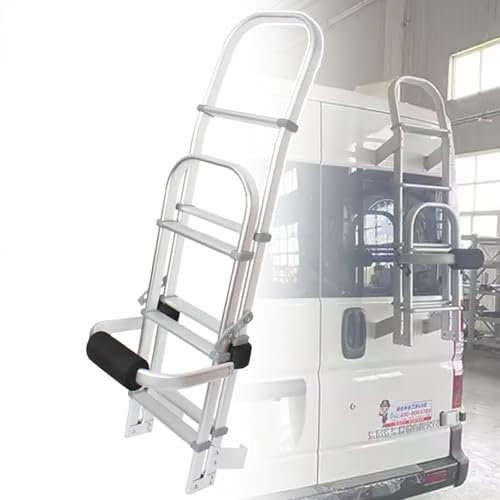 Escalera plegable para RV, escalera recta de aleación de aluminio con fijación de tornillo, ideal para uso en exteriores y coches