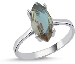 Generisch Zultanit Stein & 925 Silber farbwechselnde Sultanit Marquise Yüzük Ring synthetischer Sultanit Geschenkidee Muttertag Mama, Geschenke Schmuck Damen mit Geschenkschachtel