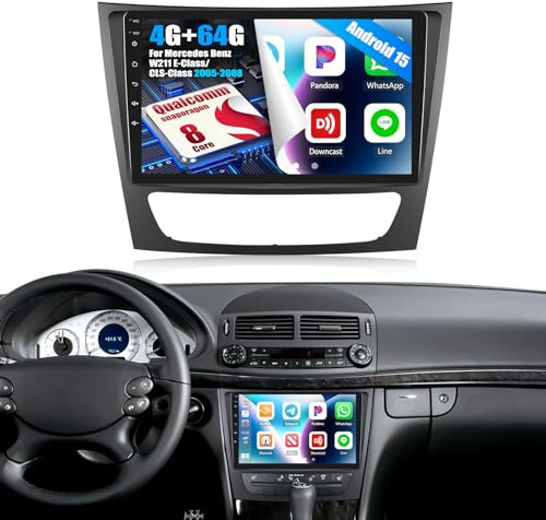 4G+64G 8 Kern Qualcomm Snapdragon Android 15 Autoradio für Mercedes Benz W211 E-Class CLS-Class W219 2005-2008 CarPlay Android Auto Autoradio Mit Bildschirm 9 mit Bluetooth FM RDS GPS WiFi DSP/EQ
