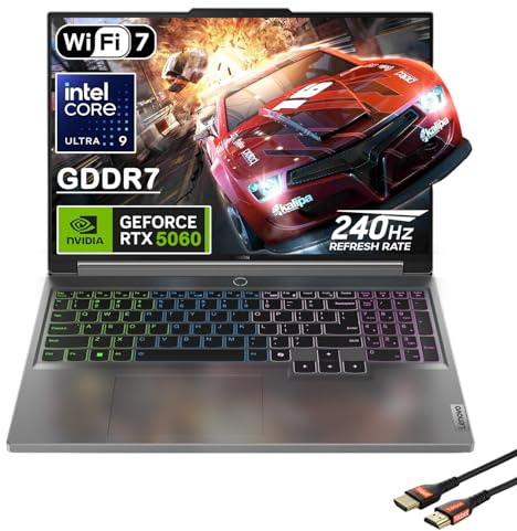 Lenovo Legion 5i - Computer portatile da gaming da 16, Intel Core Ultra 9 275HX, GeForce RTX 5060, WQXGA (2560 x 1600), Windows 11 Home con cavo HDMI (64 GB di RAM, SSD PCIe da 2 TB)