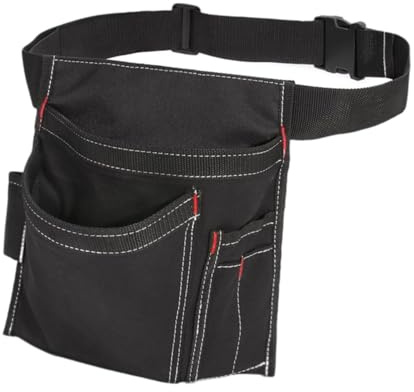 KESOTO Elektriker Werkzeugtasche Werkzeuggürtel Schürze Werkzeugaufbewahrung mit Robusten Taschen Aus Oxfordstoff Und Verstellbarem Gürtel für Tischler Gärtn, Schwarz
