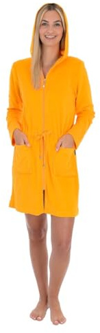 Damen Badejacke Bademantel Saunamantel mit Reißverschluss wewofashion 031 Sonne Gr. M