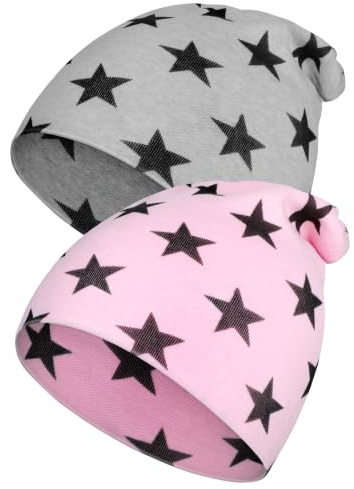 Kiiwah 2 Stück Mütze Kinder, Baumwolle Slouch Beanie Unisex Kindermütze für Jungen und Mädchen, Dünn Sportmütze Kinder Wintermützer für Herbst Frühling, Herbst, Winter