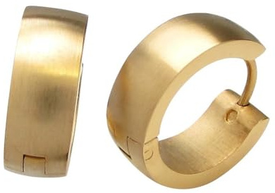 6mm / Ø 16mm Edelstahl Ohrringe Gebürstet Matt od. Hochglänzend Klapp Creolen Ohrstecker Bogen Gewölbt Ohrclicker Silber Gold Bronze ER15112