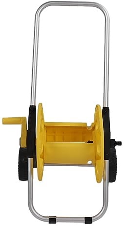 EIMSOAH Wasserschlauchtrommelwagen, Langlebig, Stabil, Tragbar, für Rasen, Garten, Feld, Gelbes ABS-PP-Aluminium, 29,3 X 15,7 X 15,4 Zoll