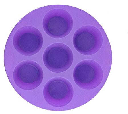 Selecto Bake 7 Cup Silicone Bun/Muffin Tray Non Stick Tin Tray Baking Pudding Mold (Purple)