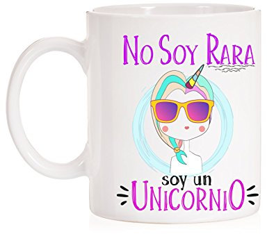Taza No Soy RARA Soy un Unicornio. Taza de Regalo Muy Divertida de Unicornios.