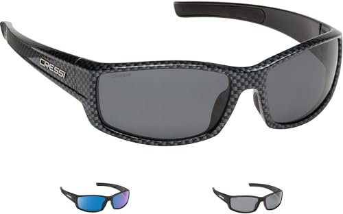 Cressi Unisex – Erwachsene Hunter Sunglasses Sport Sonnenbrille, Kohl/Geräucherte Linsen, One Size