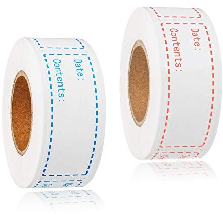 300pcs Removable Freezer Labels, Yoget 1 x 3 Inch Food Labels, Refrigerator Freezer Tape Label Easy Clean Leaves No Residue, 2 Color Label Stickers Roll