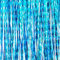 Oblique Unique® Lametta Vorhang 100x200 cm für Weihnachten Silvester Geburtstag Party Feier Fasching Karneval Dekoration Blau Gold Bronze Grün Silber - wählbar (Hellblau (irisierend))