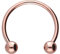 PIERCINGLINE Chirurgenstahl Hufeisenring 2 Kugeln Piercing Lippe Ohr Tragus Helix Roségoldfarben 3 x 1,2 x 9 mm