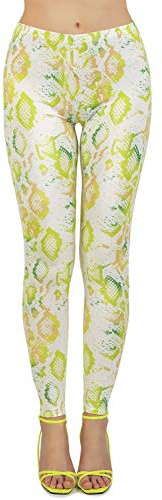 Abyelike Women's Digital Print Cosmic Galaxy Stretch Leggings Tights (Snake Print, One Size)
