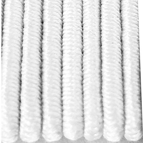 Pro Home Rundgummi - Ø1,2mm, Länge: 300 cm, Weiß, Gummikordel - Gummiband zum Basteln von Masken, Armbänder