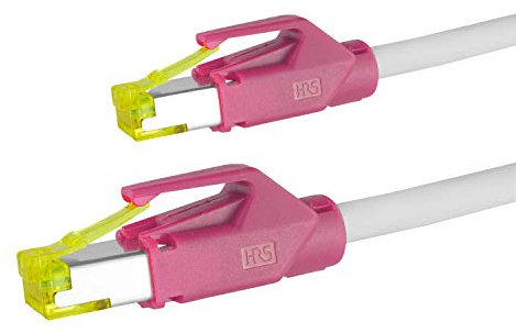 AIXONTEC 30 m CAT 7 Ethernet LAN Kabel 10 Gigabit RJ45 Profi Netzwerkkabel Grau Magenta RJ 45 Hirose TM31 Netzwerkstecker Patchkabel kompatibel CAT.5e CAT.6 A CAT 7 Kat 8 Kabel Router PC Switch PS5