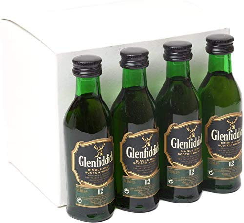 Glenfiddich 12 Year Old Single Malt Whisky 4 x 5cl Miniatures (4 Pack)