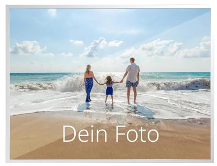 WANDURLAUB - Dein Bild auf Acryl - Komfort Edition XXL - 50x38 cm Acrylglas mit eigenem Foto bedrucken - hochwertiger weißer Aluminum Rahmen inkl. Wandhalterung - Ultra HD Druck - Made in Germany