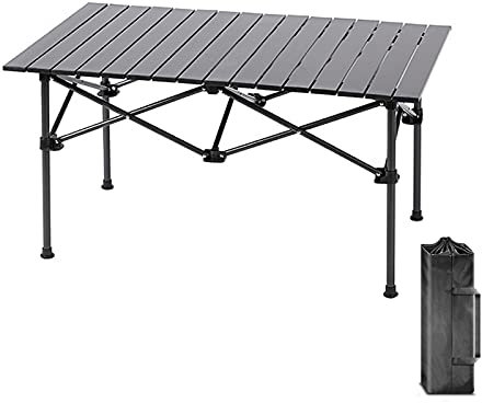 120 x 55 x 70 cm klappbarer Picknicktisch mit Tasche, tragbarer Campingtisch, Aluminiumlegierung, Tischbein aus Stahl