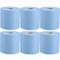 6 Pack Jumbo Workshop Hand Towels Rolls Centrefeed Blue Rolls Blue Recycled Paper Tissue Paper Roll 2 Ply Embossed Tissue Wipe Away Commercial & Kitchen Use