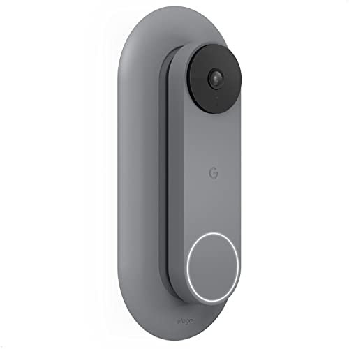 elago Mount Compatible with Google Nest Hello Video Doorbell (2021 Battery Model) - Doorbell Chimes, Perfect Color Match with Angle Wedge [Ash], Wifi Free - NOT Compatible with Wired Model