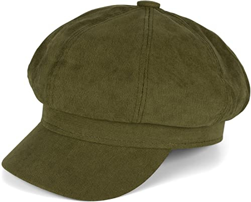 styleBREAKER Damen Ballonmütze Veloursleder Optik Stoff | Bakerboy-Schirmmütze im 20er-Jahre-Stil. 5,5 cm langer Schirm, eingearbeitetes Schweißband, Zugband (für 58 cm Umfang).