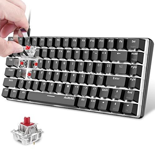 FELiCON x AJAZZ AK33 Tastiera Meccanica da Gioco Hot-Swap Red Switch 80% Gaming Keyboard con Retroilluminazione LED Bianca USB di Tipo C Cablato QWERTY 82 Tasti Anti-ghosting per PC Laptop Mac-Nero