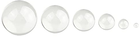 Clear Crystal Ball Sphere Transparent Grass Lens Ball 6 Pack 10mm,20mm,30mm,40mm,50mm,60mm for Photography Accessory Camera Photo Props, Teaching, Decoration