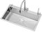 Con grifo Fregaderos de cocina 80-45cm Fregadero de cocina rectangular de acero inoxidable de un seno - para instalación empotrada, bajo encimera y sobre encimera (Size : 80 * 45cm/31 * 18in)