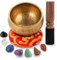 Tibetisches Klangschalen-Set – einfach zu spielen für Anfänger – authentische handgefertigte Achtsamkeitsmeditation ganzheitliche Klangschale 7 Chakra-Heilungsgeschenk von Himalayan Bazaar (10,2 cm
