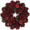 Kranz in rot fertig dekoriert mit Tannenzapfen und Beeren Ø 26 cm - Weihnachtskranz - Adventskranz künstlich - Türkranz - Kranz Weihnachten