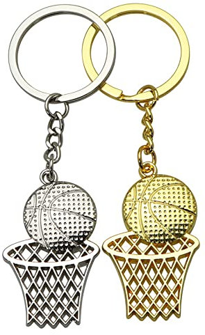 HOCAH Lot de 2 porte-clés en forme de ballon de basket, 1, taille unique