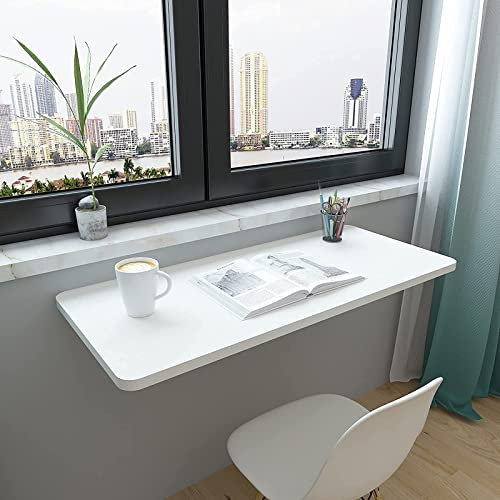 ADITAM Wandtisch Wandklapptisch, Wandklappwerkbank Weißer Tisch für Home Office Waschküche Bar Arbeitszimmer oder Küche Klapptisch Klapptisch 60 * 30cm Klapptisch Double the Comfort