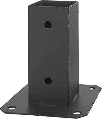 ADGO Aufschraubhülse Graphit Pfostenträger 80 x 80 mm Bodenanker für Holzpfosten Vierkantholzpfosten Pfosten Bodenhülse Zaunträger Hülse Bodenplatte Anker Feuerverzinkt