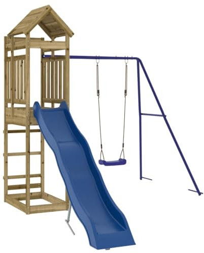 vidaXL Spielturm, Klettergerüst mit Rutsche Schaukel, Kinder Kletterturm mit Sandkasten, Spiel-Zubehör für Garten, Spielgeräte Spielplatz, Imprägniertes Kiefernholz