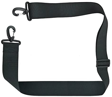 Taschengurt zum Wechseln, Schultergurt für Taschen breit, mit Karabiner aus Polyamid, Schwarz 5 cm, bis zu 169 cm lang von taschenmann2005