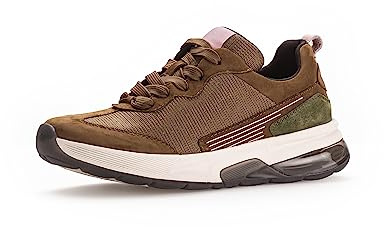 Gabor Damen Low-Top Sneaker, Frauen Halbschuhe,Wechselfußbett,Strassenschuhe,Sportschuhe,Freizeitschuhe,Turnschuhe,REH/rosa/Oliv,42 EU / 8 UK