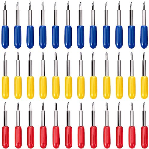 iTYOOS 36 Stück Grad Klingen für Roland Plotter Vinyl Cutter Plotter Schneidklingen Klingen Schriftzüge Ersatzklingen für Cricut Explore Air 2 /Air 3/Maker Expression 30/45/60 Grad