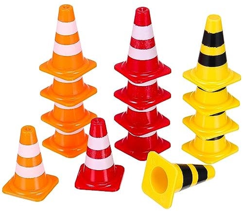 Gadpiparty 15 Stück Miniatur-Verkehrskegel Simulation Von Mini-Verkehrskegeln Kleine Straßensperrenschilder Baukegel Rollenspiele Lernspielzeug Für Kinder Und Kleinkinder