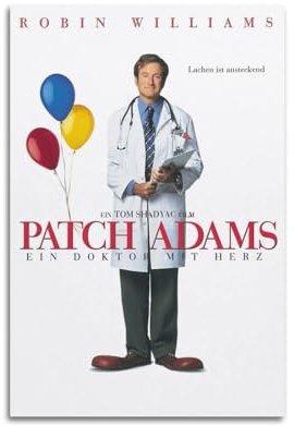 Patch Adams Filmposter auf Leinwand, Raumdekoration, Poster für Schlafzimmer, Wohnzimmer, Wände, 30 x 45 cm, ungerahmt