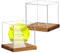 Hooqict 2 x Softball-Vitrinen, transparenter Acryl-Ballhalter mit Holzsockel, UV-geschützt, Championship-Softball-Box, Erinnerungsstücke, Sportball, Golfball, Tennisball, Baseball-Vitrine