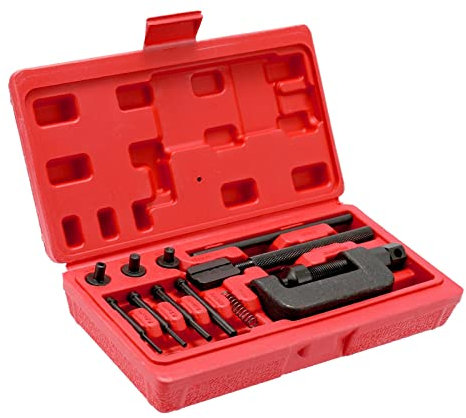 MaGiLL Tool Box Hand Tool Sets Motorcycle Bike Chain Breaker Splitter Link Riveter Universal Bikes Riveting Cycling Accessories With Carry Box (Rood)