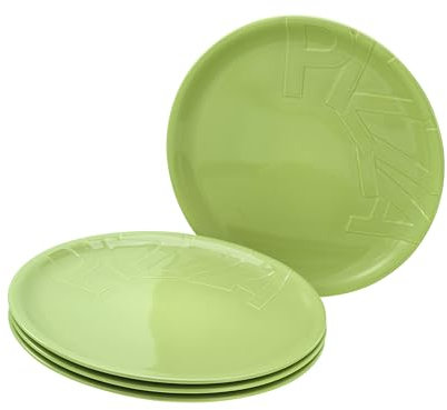 Creatable, 21670, Serie Gourmet, 4-teiliges Geschirrset, Pizzateller Set aus Porzellan, spülmaschinen- und mikrowellengeeignet, Made in Europe