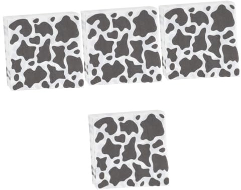minkissy 400 Blatt Kuhmuster Serviette Kuhdruck Servietten Geburtstag dekorative Servietten Tisch Kuh Druck Partyzubehör Servietten Tuch waschbar Papier Zubehör Einwegbankett
