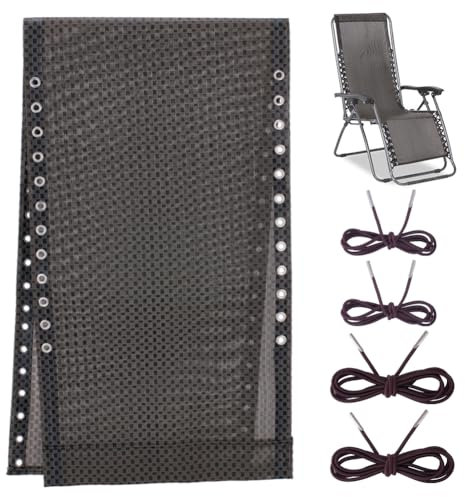 AHANDMAKER Zero Gravity Stuhl-Ersatzstoff Mit Bungee-Cord-Kit, 16.7 Zoll Breites Reparaturtuch Für Klappstühle Mit Ersatzkordel Für Zero Gravity Chair, Liegen, Patio-Lounge-Sessel, Braun