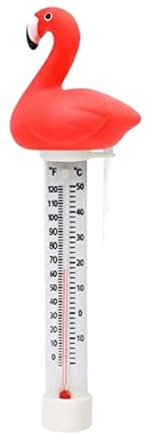 YOGOTEU Thermomètre de piscine pratique, mesure précise de la température de l'eau, facile à utiliser, thermomètre de piscine, écran clair, lecteur de température d'eau, flamant rose