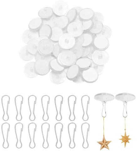 Crochet Adhésif Plafond en Transparents, 30 Pcs Crochets de Montage au Plafond avec Clips pour Mât de Drapeau, avec 30 Pcs Clips Hook set Auto Adhésifs Crochet Plafond Sans Percer