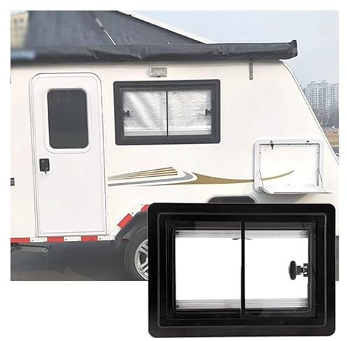 PFCDZDU RV Ventana Reemplazo, Horizontal Deslizar Emergencia Seguro Salida Ventana con Pantalla, Externo Empujar Casa Rodante Camper Ventana para 25-35 Mm Muro Grueso(31.5x19.7in/80x50cm)