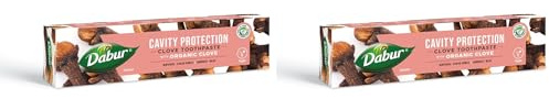 Dabur Clove Organic Toothpaste - 100ml | Cavity Protection Toothpaste | Prevent Cavities, Relieve Toothache & Maintain Oral Hygiene (Pack of 2)