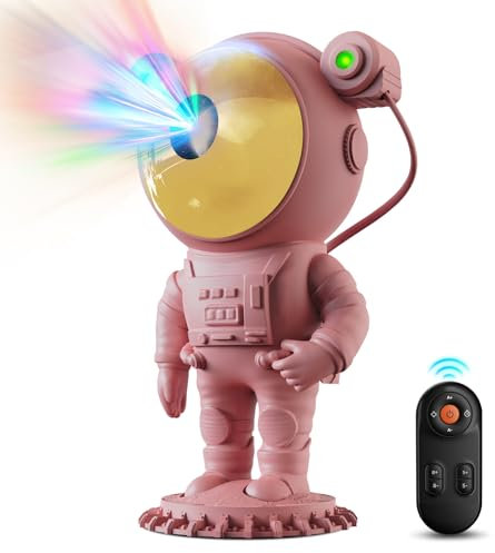 LAMPET Astronauta Galaxy Proyector Estrellas, Lámpara Estrellada Con Temporizador y Control Remoto Para Techo de Dormitorio Adultos (Rosa)