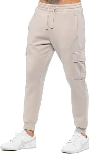 989Zé ENZO Mens Cargo Jogging Trousers Sweatpants Casual Gym Regular Fit Joggers Bottoms (UK, Alpha, M, Regular, Regular, Clay)